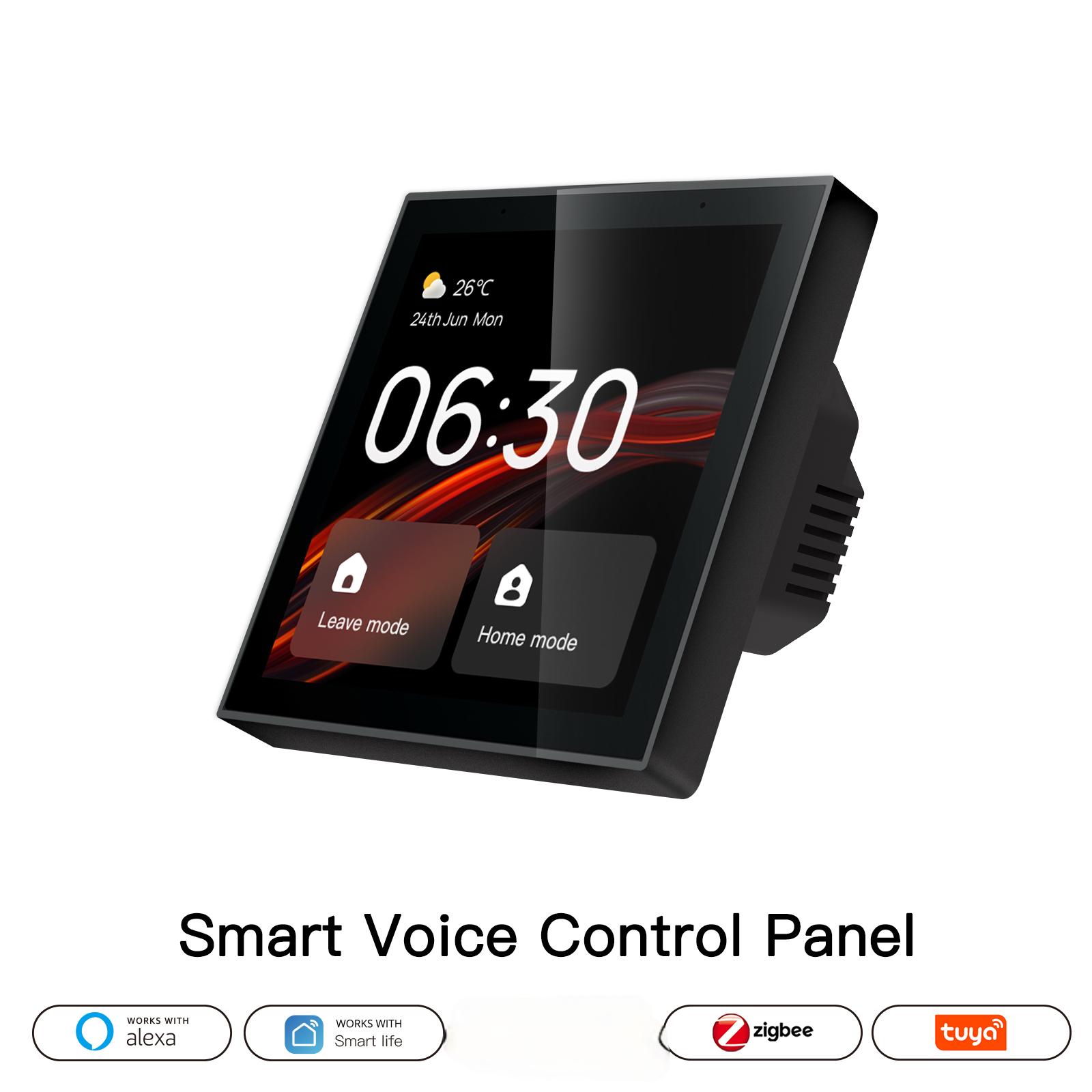 WiFI Tuya 4 Inch Touch Smart Central Control Panel Zigbee Gateway Light Switch All In One Multifunction With Alexa Built-In Voice Control