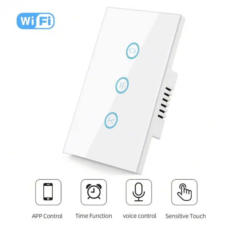 US Standard Wifi Tuya App Control Touch Shutter Smart Curtain Switch For Smart Home Tuya Smart Wifi Roller Shutter Curtain Switch
