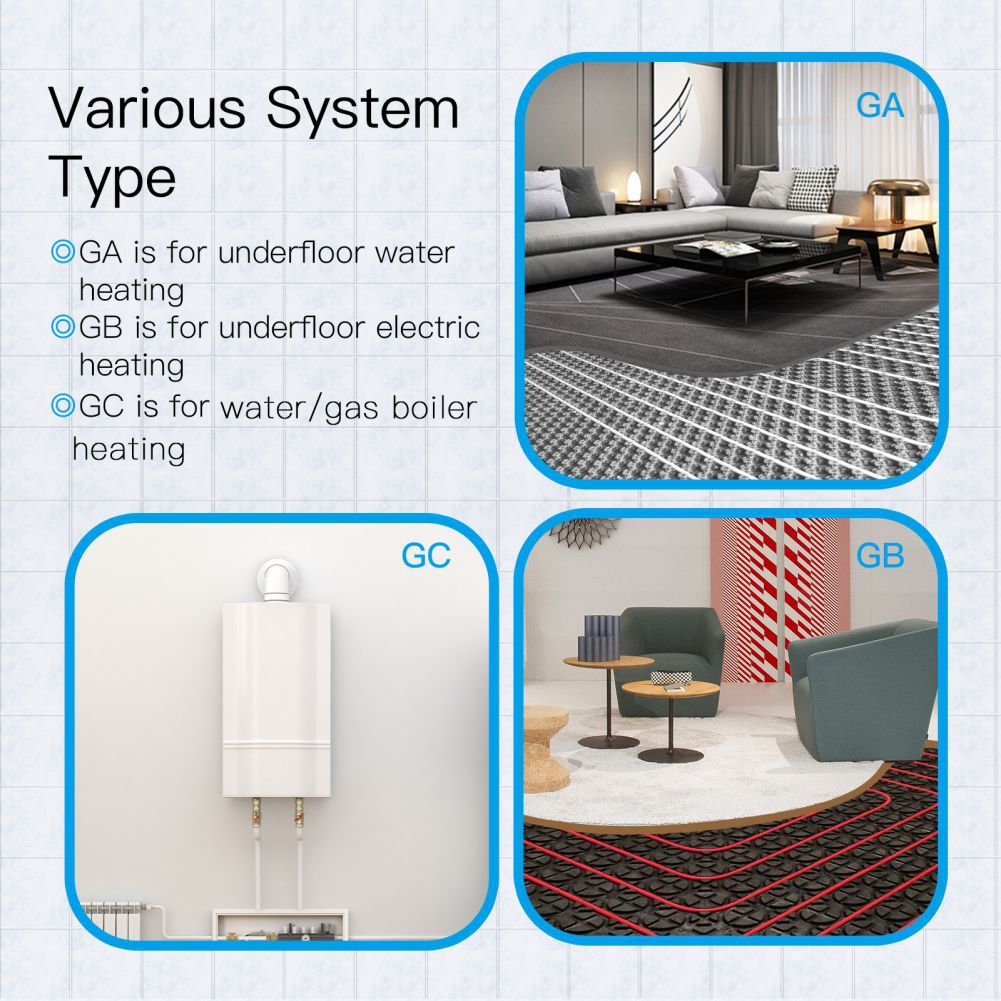 High Quality Tuya Digital Display Weekly Programmable Thermostat Wifi  for water heating / underfloor electric heating / water / gas bolier heating