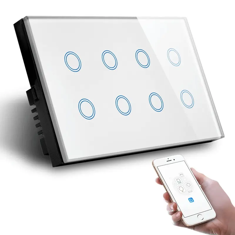 Smart Home Wifi 8 Gang Switch Wall Touch Wifi Switch