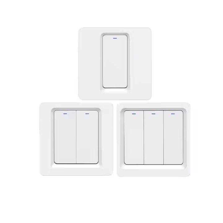 1 2 3 Gang Tuya Wifi Smart Button Light Switch App Remote Control Home Automation Wall Switch No Neutral And Neutral Wire Wifi Zigbee Light Switch