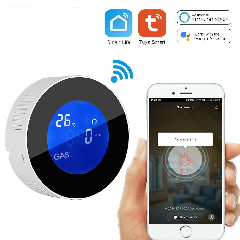 WiFi Tuya Smart Gas Leakage Sensor With Alarm Sound Gas Leak Alarm Tuya Smart Wifi Gas Sensor