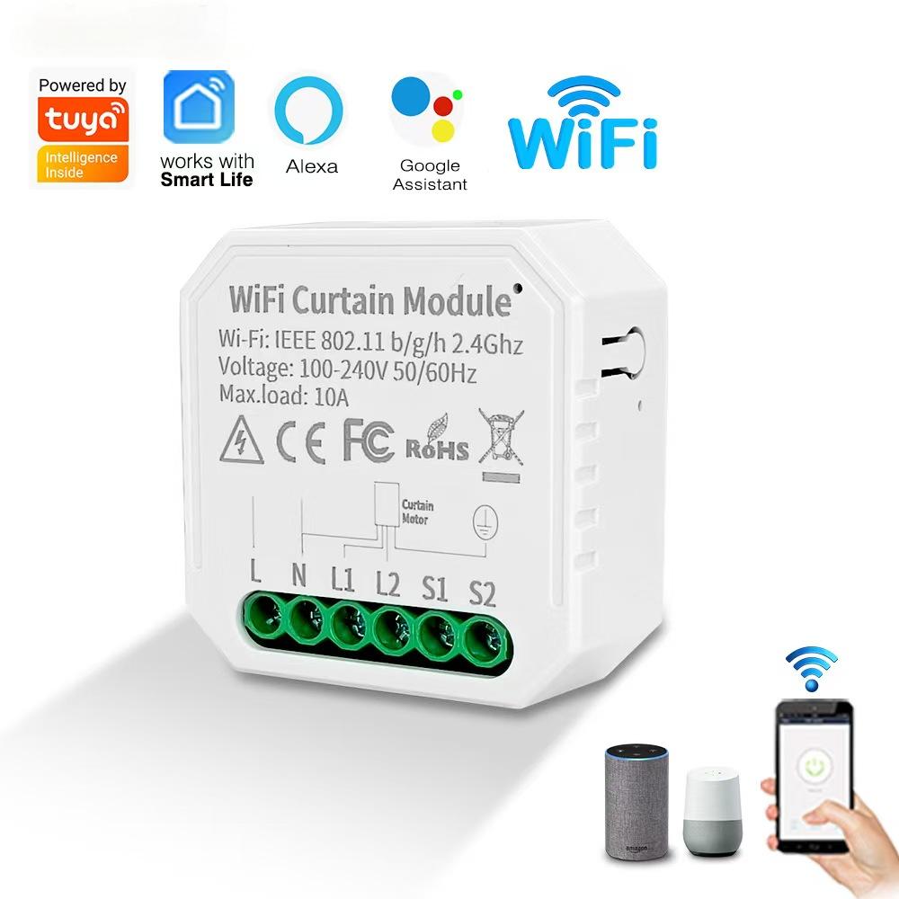 CE Rohs 240V Tuya Wifi Smart Curtain Module Switch Electric Roller Shutter Motor For Smart Home Automation Support Google Home Aleax Zigbee 3.0 Network Switch Module