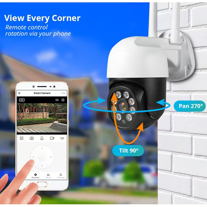 Wifi Tuya Smart Outdoor Rainproof Outdoor Day & Night Full Camera RJ45 port 
