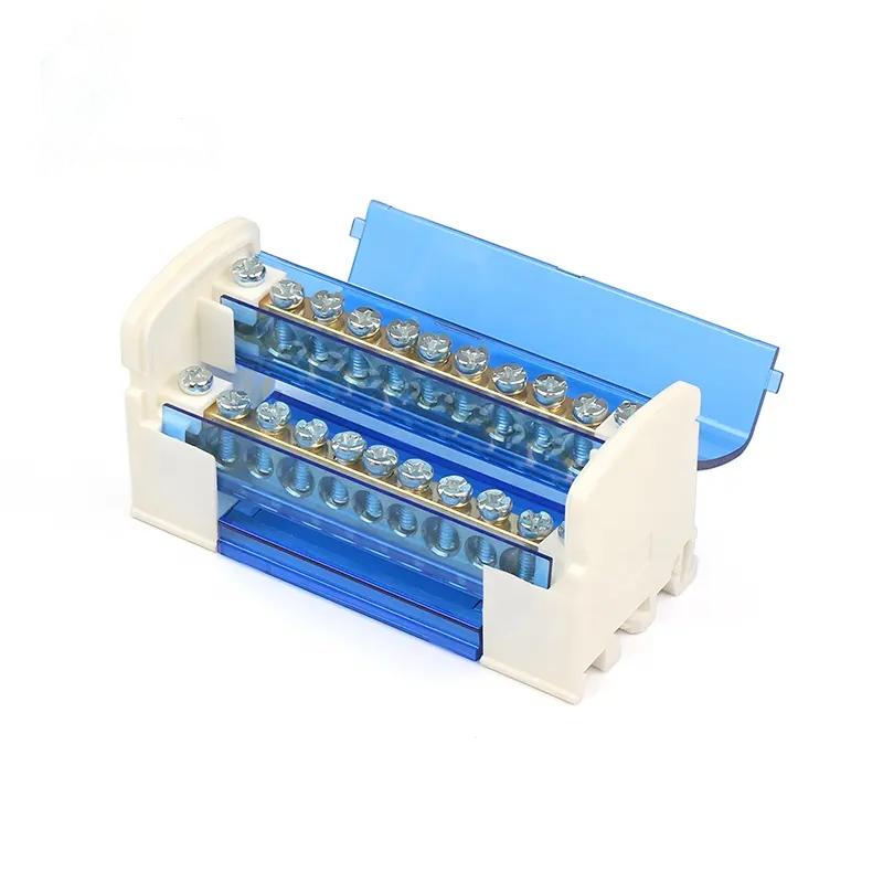 207 211 215 407 415 411 Din Rail Terminal Block Modular Busbar Cable Screws Wire Connector Power Distribution Junction Box 