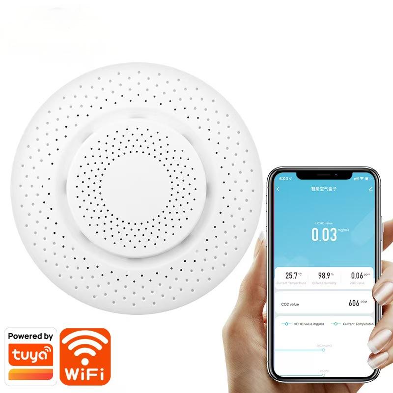 WiFi /Zigbee tuya Smart Home WiFi Air Box CO2/VOC/HCHO/TEMP/RH  5 in1 smart sensor