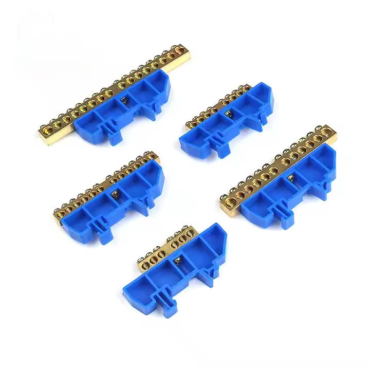  Din Rail Type Screw Terminal Block Plastic Material Brass Earth Connection High Quality Terminal Blocks