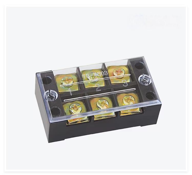 Factory price Tb Series Black Double Row Fixed Fence Screw Terminal 4503 Terminal Brass Conductor 45a 3p 600v Terminal Blocks 