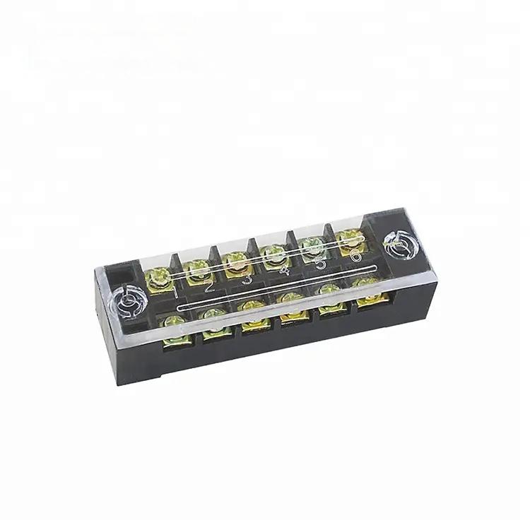 Electric Tb Terminal Block 6 Position 15A One In One Out Copper Wiring Terminal Fixed Terminal Board Tb-1506