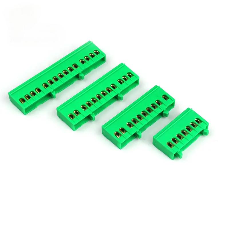 7 Ways/10 Ways/ 12 Ways/ 15 Ways Natural Screw Blue/green Din Rail Mounted Terminal  With Full Plastic