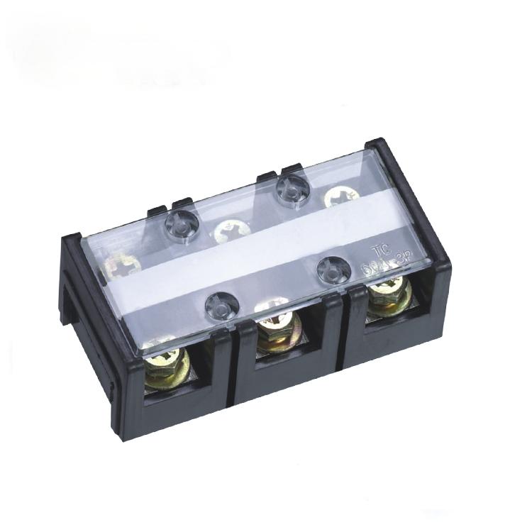  TC-603/604 60a 600v Black Barrier Pcb Terminal Block High Current Terminal Can Make Iron Or Copper Material